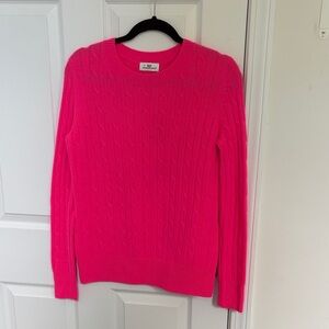Vineyard Vines Wool Women’s Cable-Knit Crewneck Sweater - Hot Pink